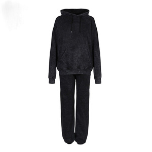 Chándal de lavado ácido de moda para mujer Chándal de manga larga transpirable de peso pesado para mujer - Product Image 1