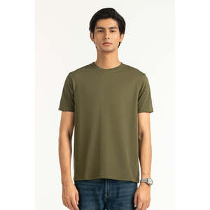 T-shirt à manches courtes en jersey de coton pour homme, coupe classique, écologique, col rond, fitness, surdimensionné, fabricant OEM ODM, fournisseur - Product Image 1