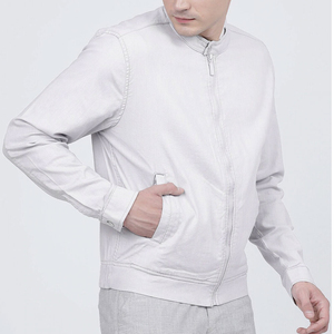 เสื้อแจ็คเก็ตบอมเบอร์หนังผู้ชาย ผ้าแคนวาส สำหรับฤดูหนาว คุณภาพสูง แฟชั่นลำลอง บาง - Product Image 4