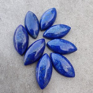 Lapis Lazuli ธรรมชาติ Marquise ปรับเทียบขนาด4x6มม. ถึง20x30มม. พลอยหลวมด้านหลังแบนสำหรับทำเครื่องประดับจี้เงินละเอียด - Product Image 3