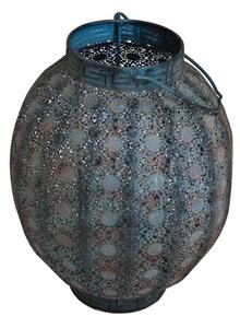 Farol de Metal Perforado Vintage, Lámpara Colgante Decorativa para Velas, Acabado Retro Verdigris, Centro de Mesa Marroquí, Farol de Lujo - Product Image 4