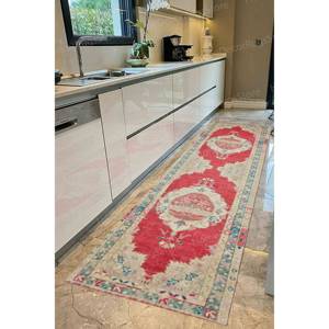 Alfombra impresa en 3D, alfombra roja turca estilo anatólico para comedor, alfombra de chenilla - Product Image 2
