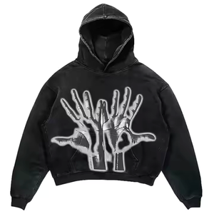 Sudaderas con Capucha Personalizadas para Hombre, Estilo Desgastado, 100% Algodón Orgánico, Ropa Urbana Ecológica de Alta Calidad - Product Image 3