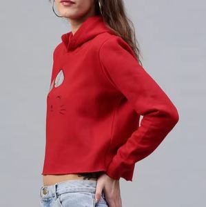 Top corto de tela de algodón para mujer con lavado ácido de gran tamaño, ropa de invierno suave con estilo Vintage, venta en línea - Product Image 2