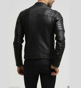 Premium Leather <b>Soft</b> Polyester Zipper Closure Adjustable Cuff New Design Windproof Fashionable <b>Jacket</b> for <b>Mens</b> - Product Image 3