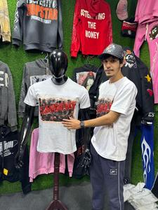 Camiseta de algodón El logotipo frontal es impresión DTF y la palabra posterior es bordado hecho por Tansy Industry Precios bajos - Product Image 5