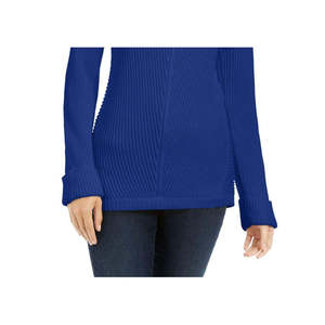 Maglione con Cappuccio da Donna Charter Club in Cotone Premium Testurizzato con Scollo a V, Casual Blu, Taglia S per Autunno e Inverno - Product Image 3