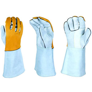 Wholesale Genuine Cowhide Leather <b>Tig</b> Mig Argon <b>Welding</b> <b>Gloves</b> Double Palm Insulated Electric <b>Welding</b> Cutting Labor Anti-Slip - Product Image 1