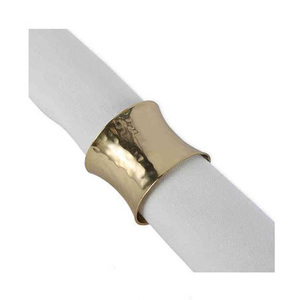 Anneau de serviette en aluminium plaqué or en forme de feuille, décoration de luxe pour la maison, mariage et fête - Product Image 3