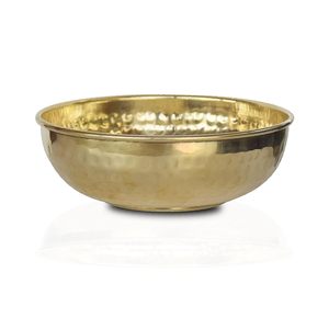 Cuenco de metal para decoración del hogar que sirve aperitivos de frutas o ensaladas, centro de mesa decorativo en mesas o encimeras. - Product Image 5
