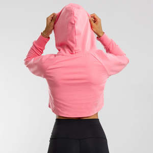 Sudaderas Cortas de Invierno para Mujer al por Mayor, Ropa Casual de Calle con Cordones Ajustables, Frente Acanalado, Logotipo Personalizado, Colores Personalizados - Product Image 2