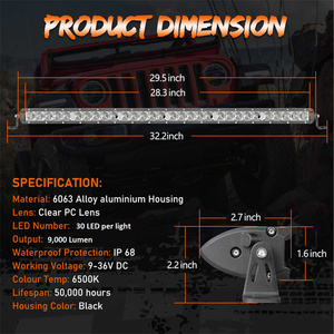 New 30 inch 90 Wát cấu hình thấp Led thanh ánh sáng 12-24 Volt hàng duy nhất Hidden Bumper núi - Product Image 5
