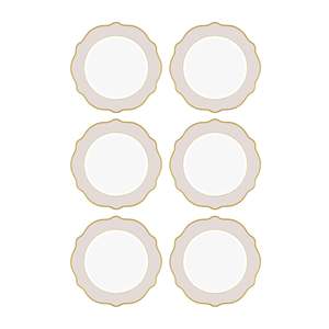 Jaswely Lot de 6 assiettes de service beige sable 27 cm Plats et assiettes - Product Image 1
