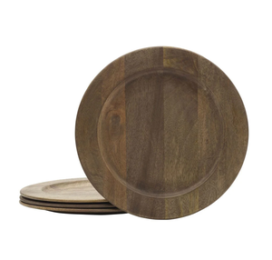 Placa de cargador de madera rústica artesanal sostenible ecológica para mesa decorativa - Product Image 6