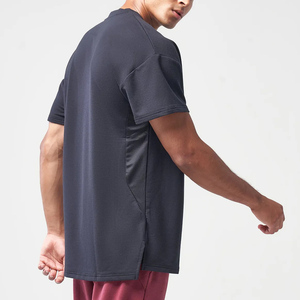 Venta al por mayor de gran tamaño de manga corta de hombro caído camisetas impresas de peso pesado 100% algodón 240 GSM Loose Fit camiseta para hombres - Product Image 2