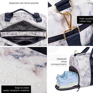 Bolsas de lona plegables portátiles, ligeras, impermeables, hechas de poliéster, para gimnasio, MOQ bajo, cómodas bolsas de gimnasio - Product Image 6