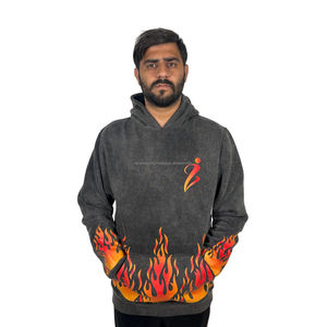 Impression personnalisée lavage à l'acide hommes sweats à capuche en gros poids lourd premium sweats à capuche bas prix thermique de base sweats à capuche - Product Image 2