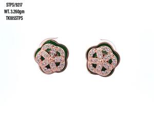 Boucles d'oreilles cloutées en diamant pour femmes, fleur Zircon, argent 925, élégantes, géométriques, mode, bijoux, nouvelle collection - Product Image 1