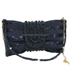 Bolso de mano de estilo étnico de lujo para mujer, bolso de mano bordado personalizado de cuero para trabajo, fiesta, boda, bolsos de noche, piedra - Product Image 5
