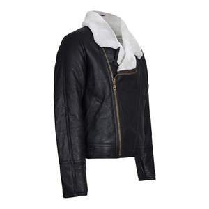 Chaqueta Bomber de Cuero con Diseño de Logotipo Personalizado, Resistente al Viento, con Cierre Frontal, Cintura Ajustable con Ribetes, Cuello Alto, Estilo Motociclista y Biker Unisex para Invierno - Product Image 2
