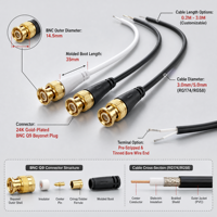 Vergoldeter BNC-Stecker Q9 Bajonettanschluss mit Formguss-Abdeckung RG59 Koaxialkabel für CCTV-Kamera SDI