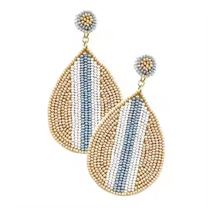 Pendientes de gota de agua bordados hechos a mano de estilo bohemio, piezas llamativas ligeras para mujeres, ideales para fiestas, artesanías de MD - Product Image 5