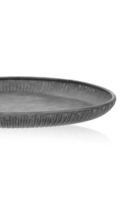 Bandeja Redonda Decorativa de Metal Negro Fundido Moderno, Diseño Texturizado Minimalista, Bandeja para Aperitivos, Decoración del Hogar y Regalo - Product Image 6