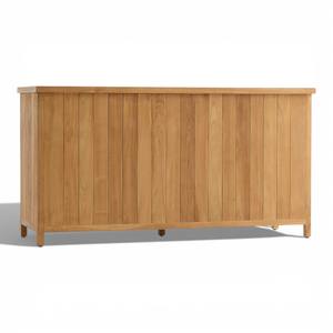 Nordic Style Solid Teak <b>Wood</b> Sideboard Luxury Woven Rattan Panel Storage <b>Cabinet</b> Large Capacity Media Console for Living Room - Product Image 3