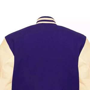 Chaqueta Universitaria de Cuero de la Mejor Calidad, Chaqueta de Cuello Alto con Logotipo Personalizado Bordado para Hombre, Colores de Tela Personalizados con Parches - Product Image 4