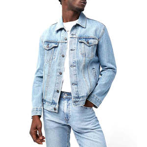 Men's Jackets High Quality Custom Men's Denim Jacket with Logo Factory Wholesale for Winter High Street Style OEM Service - Product Image 1