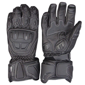 Top Quality Black Genuine Cowhide Leather Motorbike Riding Gloves Motorcycle Auto Racing Wear Knuckle Armoured Gloves For Unisex - Product Image 1