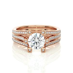 Anillo de moissanita único de corte redondo CTW 1,40 para mujer, anillo de regalo de aniversario y cumpleaños para seres queridos - Product Image 1