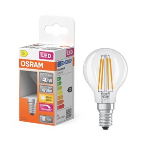 หลอดไฟ LED OSRAM OSR E14 แบบหยดน้ำ 3.4W สีใส ประเภทสินค้า หลอดไฟ - Product Image 1