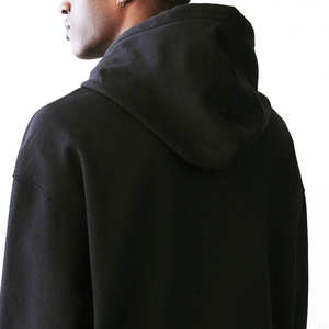 Sudadera con Capucha Personalizada de Alta Calidad, 100% Algodón, Estilo Urbano Negro Premium, Ajuste Vintage, Lavado Desgastado, para Hombre - Product Image 4