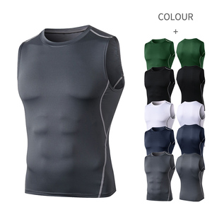 Camiseta sin mangas de compresión de secado rápido para hombre, camiseta estampada para entrenamiento de gimnasia, camiseta sin mangas - Product Image 1