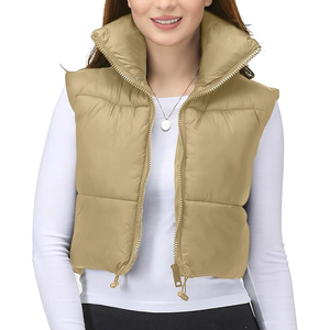 Nueva llegada de invierno, chaleco acolchado recortado con MOQ bajo, ropa de calle, abrigo corto de invierno acolchado, Chaleco corto - Product Image 1
