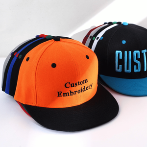 <b>Flat</b> Bill Cotton Fabric Sports Golf Custom <b>Hat</b> Snapback <b>Caps</b> With Custom Logo Embroidered 6 Panel 5 Panel <b>Hat</b> And <b>Caps</b> Set - Product Image 1