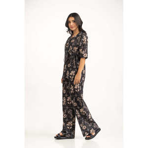 Blusa de Satén de Corte Regular WM-COD-SS25-362T con Estampado Floral Casual para Primavera/Verano - Product Image 1