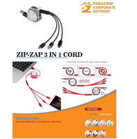 Kabel Data 3 in 1 Tahan Lama Model Zip Zap Dengan Dukungan Multi Konektor Untuk Perangkat Tipe C Dan Micro USB Pengisian Daya Cepat