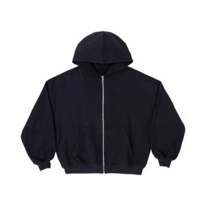 Sudadera con capucha y cremallera de gran tamaño Logotipo personalizado con estampado de hojaldre Cremallera completa Y2k Sudadera con capucha Ropa de calle de algodón Sudaderas con cremallera completa en blanco Fábrica - Product Image 4