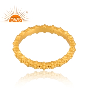 925 Sterling <b>Silver</b> 18K Gold Plated <b>Statement</b> Band <b>Ring</b> Demi Fine Jewelry For Women Gift For Her - Product Image 3