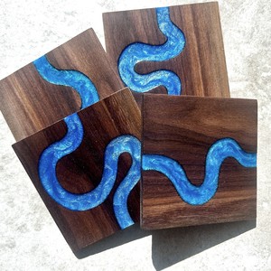 Low MOQ Persian Style <b>Tea</b> <b>Coaster</b> Mat Bulk Rug <b>Coaster</b> with High Quality Mango/Acacia Wood & Resin <b>Coasters</b> - Product Image 5