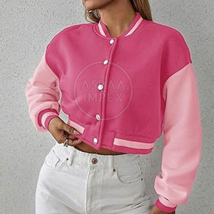 Venta al por mayor chaqueta de Letterman corta al aire libre para el procesamiento de punto de cuello alto de invierno Venta caliente - Product Image 5