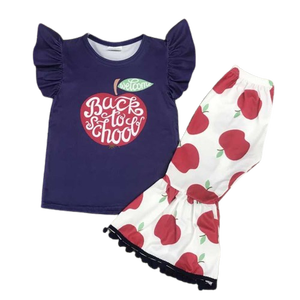 ชุดเสื้อแขนสั้นขาบานสำหรับเด็ก<span class=keywords><strong>เสื้อ</strong></span>ผ้าบูติกสำหรับฤดูร้อน - Product Image 2