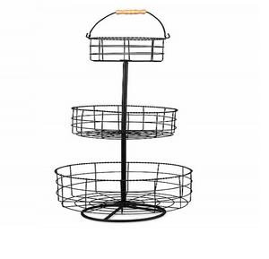 ตะกร้าผลไม้แขวนทำมือจากลวดเหล็ก ดีไซน์สวยงาม เป็นมิตรกับสิ่งแวดล้อม พร้อมปรับแต่งสีและขนาดได้ ขายส่งอุปกรณ์ครัว - Product Image 1