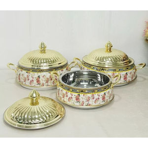 Stainless Steel Metal Flower Printed Casserole <b>Food</b> <b>Buffet</b> <b>Warmer</b> for Wedding and All Events Decor <b>Food</b> <b>Server</b> Pot - Product Image 6