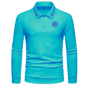 Camiseta de manga larga unisex para Polo, estampado personalizado para hombre, logotipo bordado, algodón de alta calidad, poliéster, tallas grandes, liso, en blanco - Product Image 1