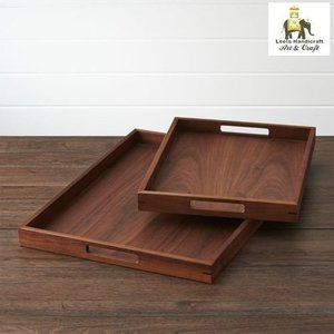 Bandejas de servicio de diseño artesanal, bandeja de madera Natural y acabado decorativo, suministros de venta completa con acabado múltiple - Product Image 2