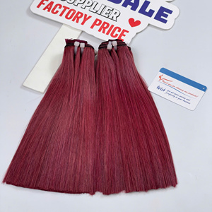 Extensiones de cabello virgen vietnamita de alta calidad Natural 100%, cabello de trama liso de hueso de color natural dibujado Doble - Product Image 4