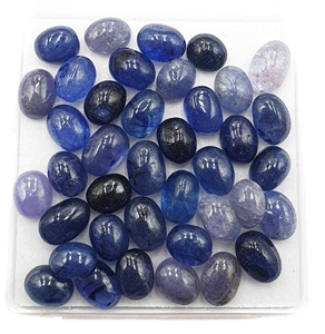 Vente en gros Cabochon en vrac de forme ovale lisse coupe saphir bleu pierres précieuses pierre naturelle de culbutage - Product Image 4